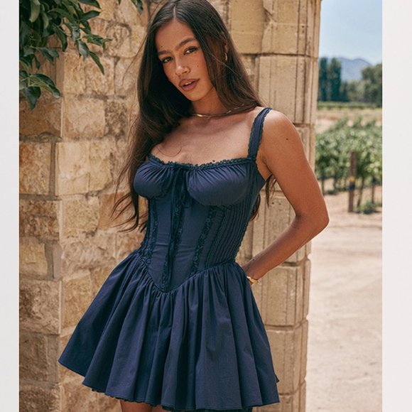 House of CB Dresses & Skirts - HOUSE OF CB 'Pietra' French Navy Corset Mini Dress NWOT